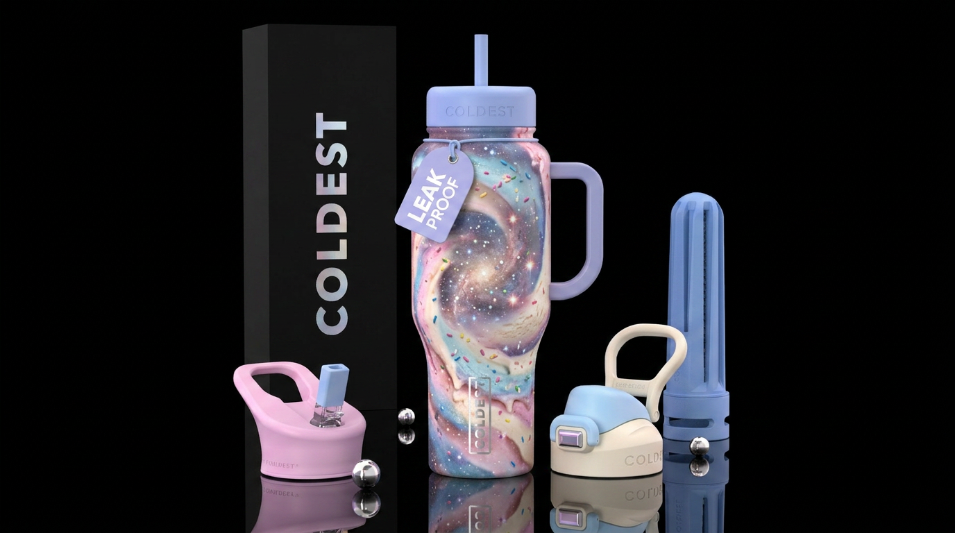 Sprinkle galaxy water bottle design