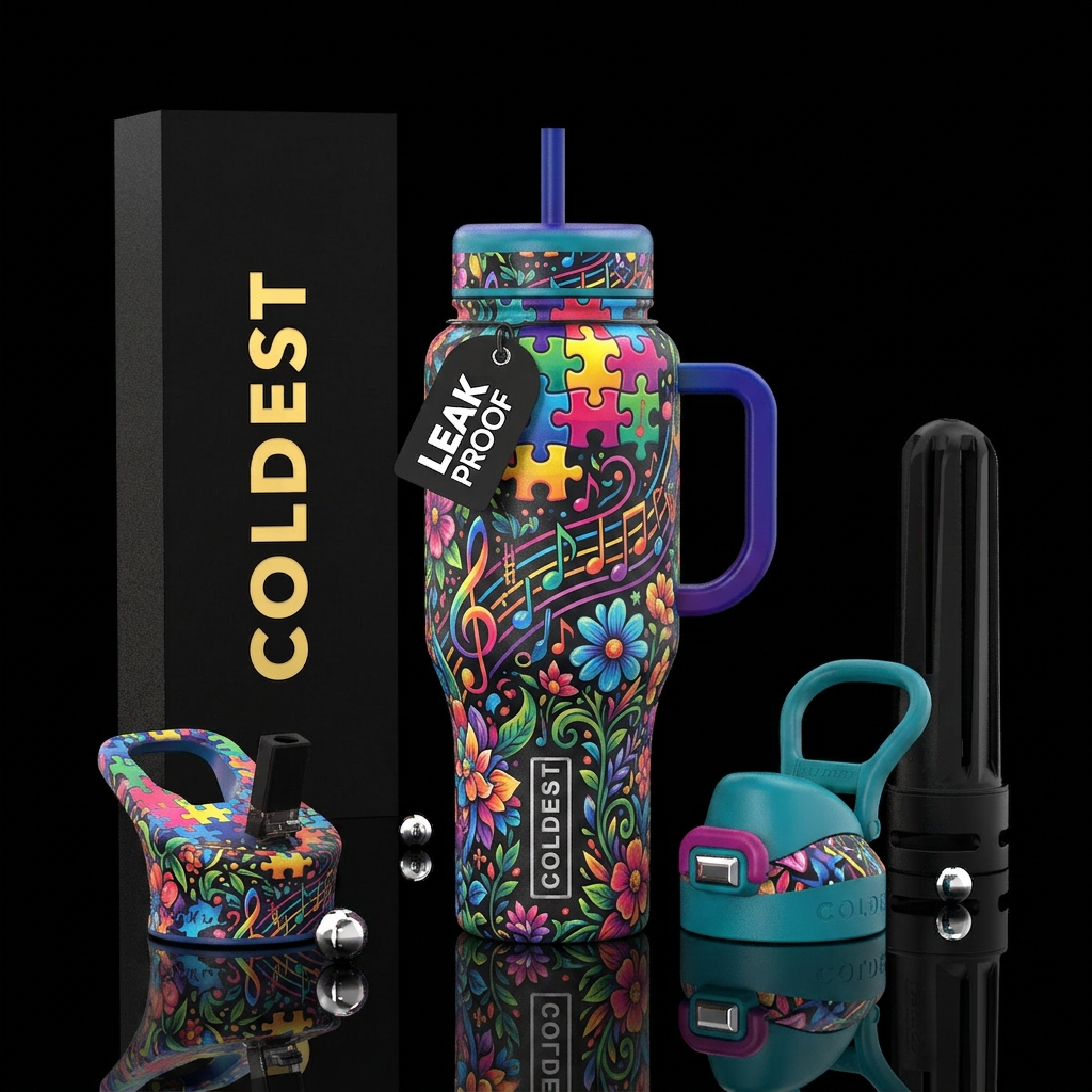 Different views water bottle design