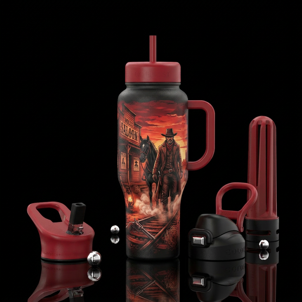 Wild west water bottle design