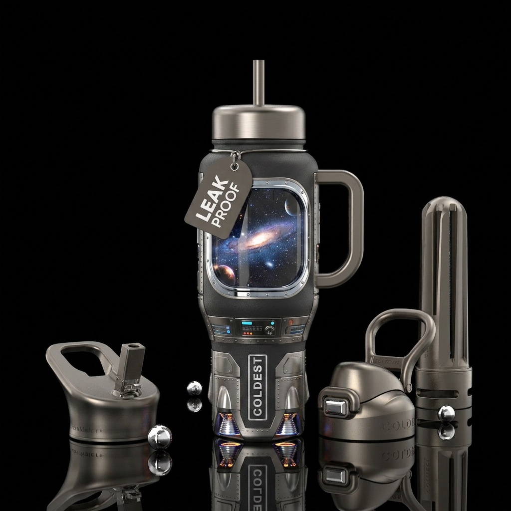 Reflection of space water bottle design