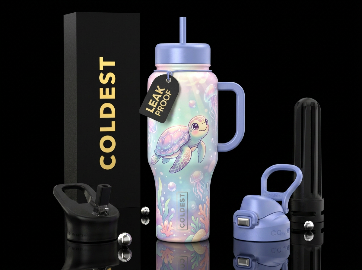 Happy turtle water bottle design