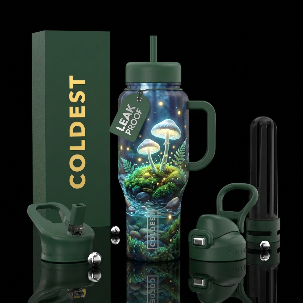 Nite forest water bottle design