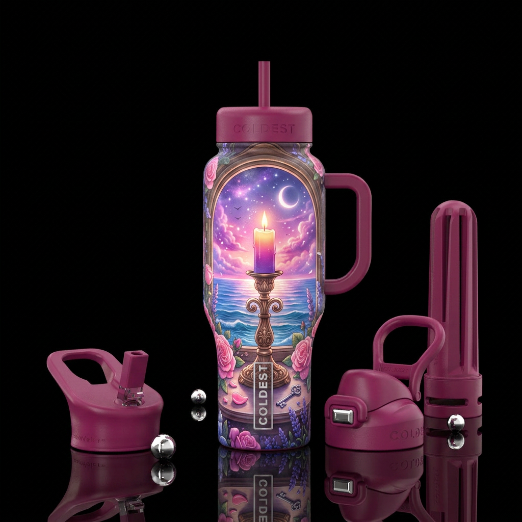 Candle view water bottle design