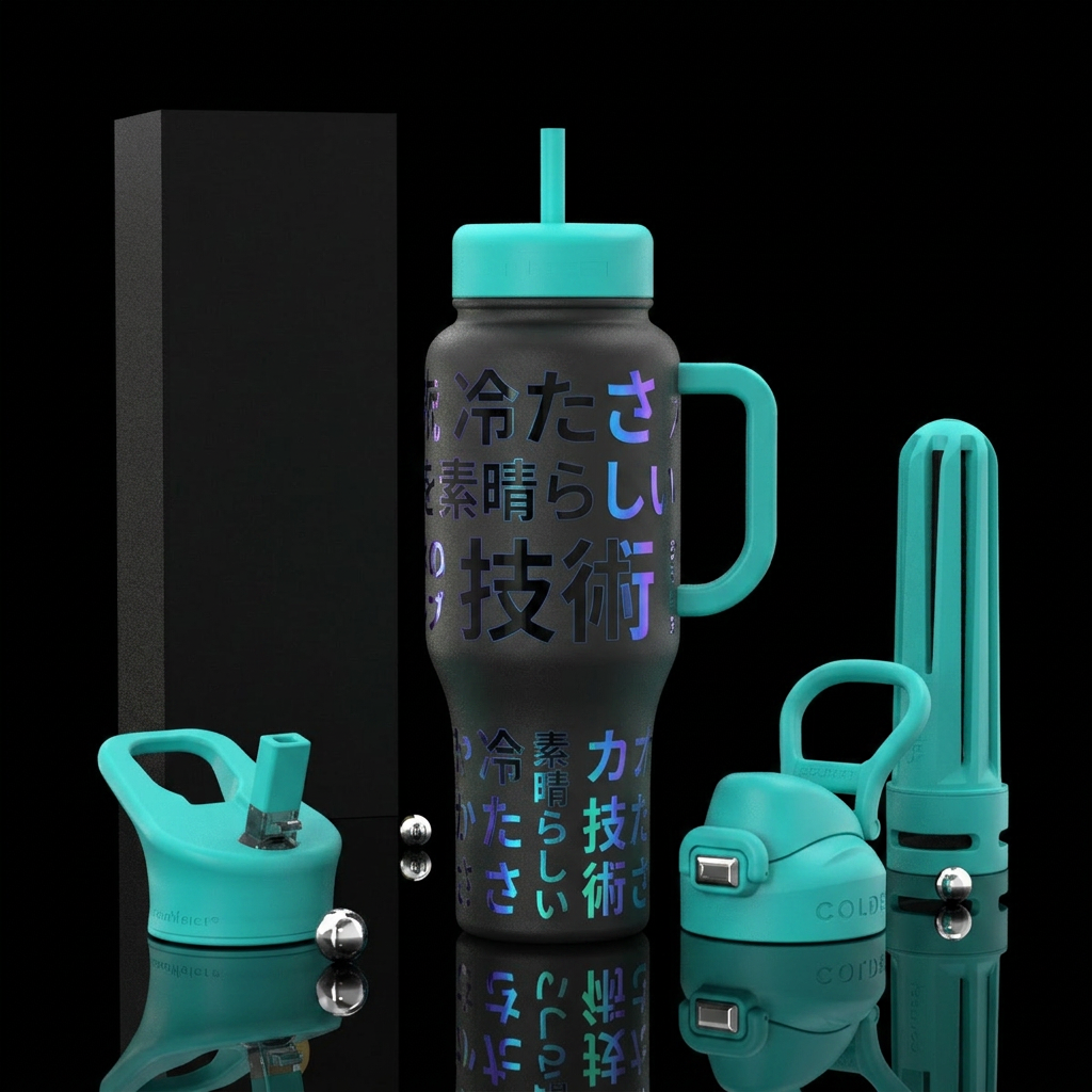 Scroll message water bottle design