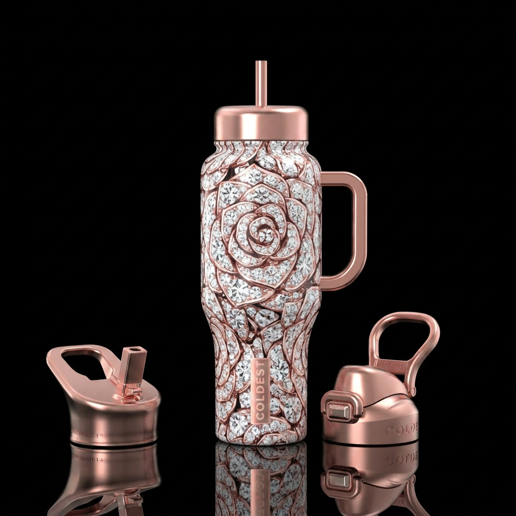 Diamond Rose water bottle design