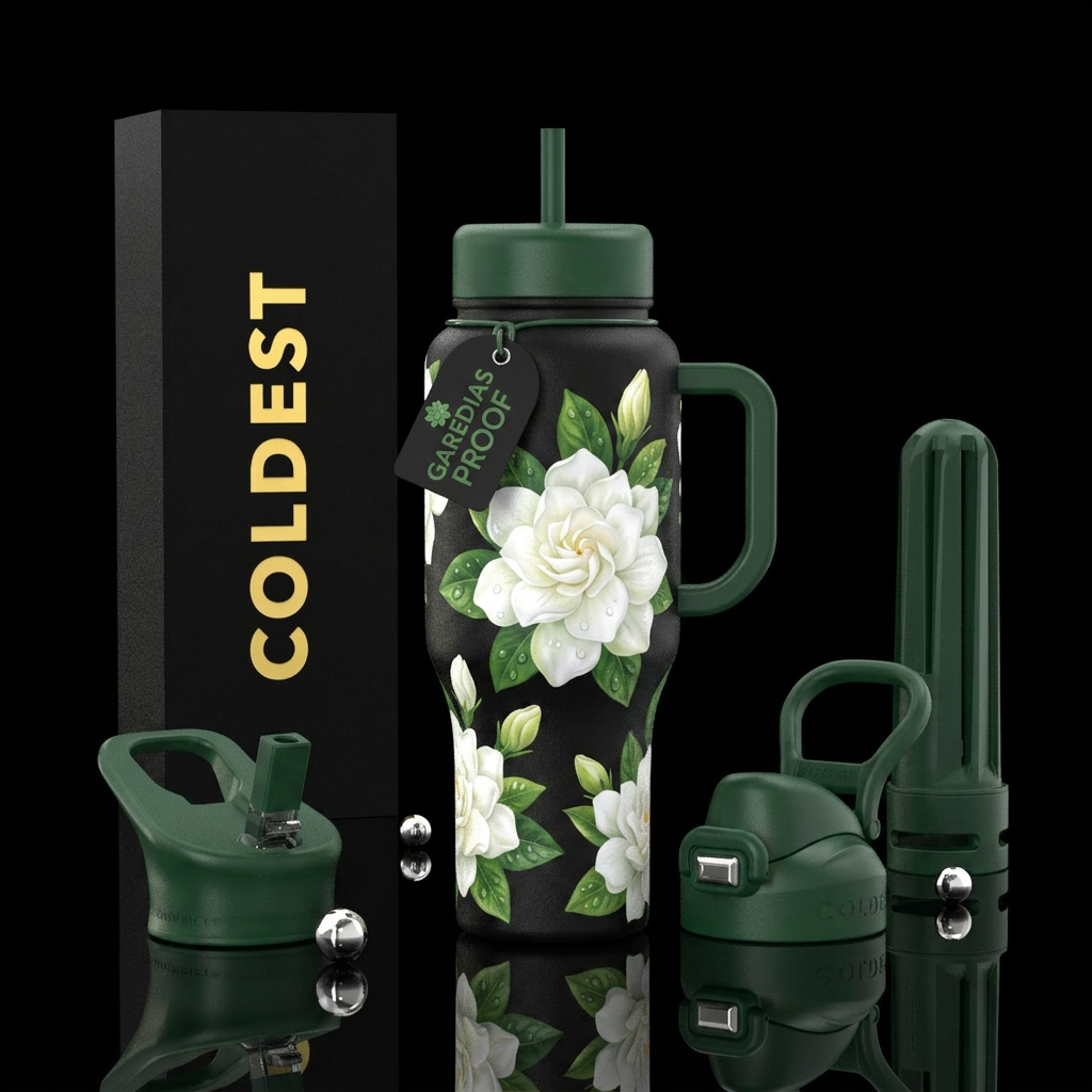 Gardenias water bottle design