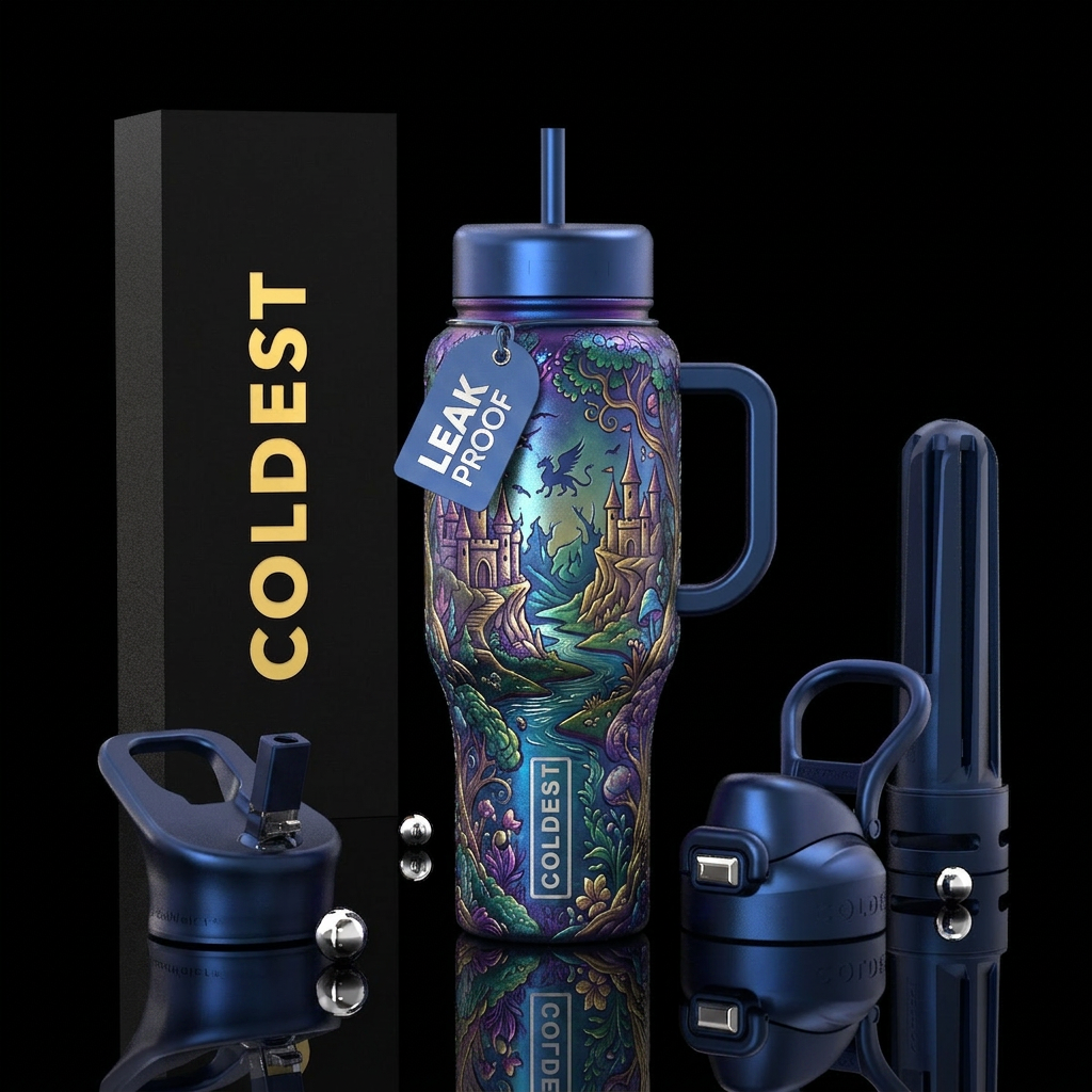 Fantasy land water bottle design