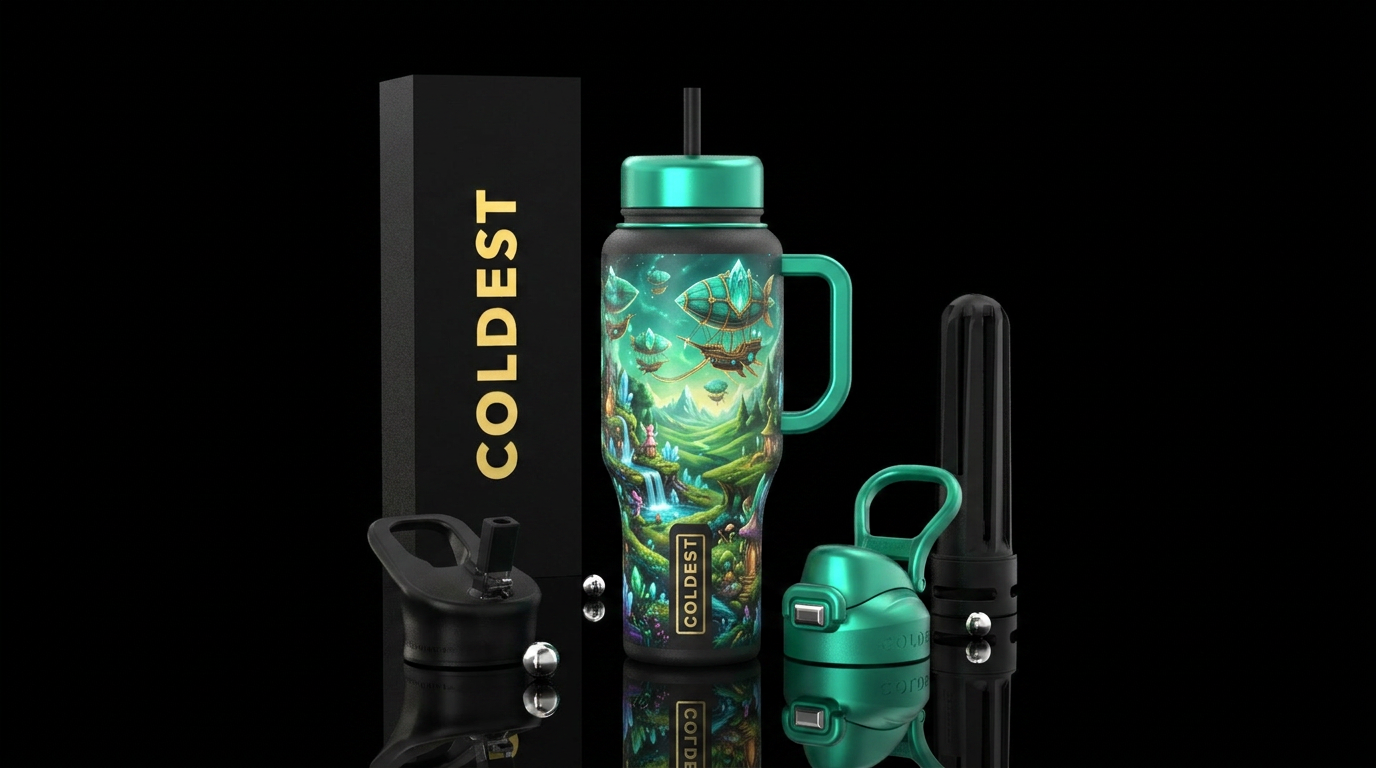 Fantasy land water bottle design