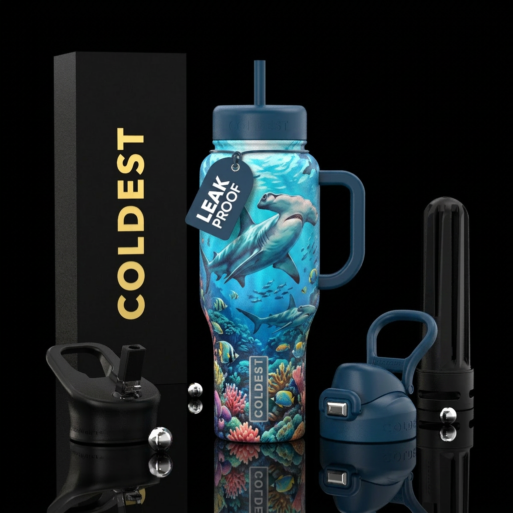 Hammer head shark water bottle design