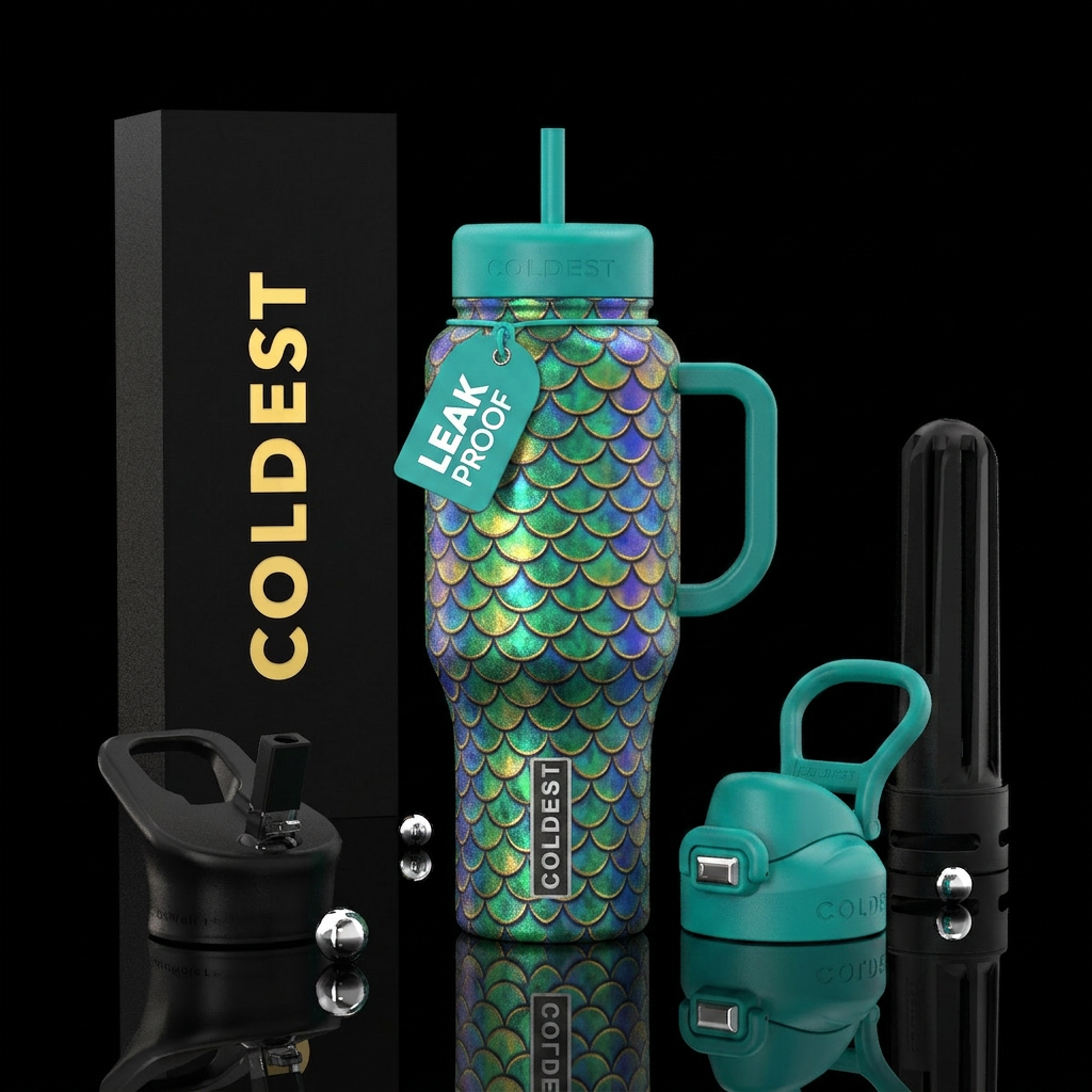 Fish scales water bottle design