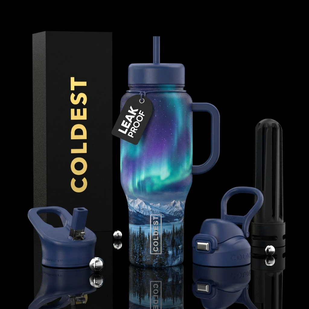 Alaska sky water bottle design