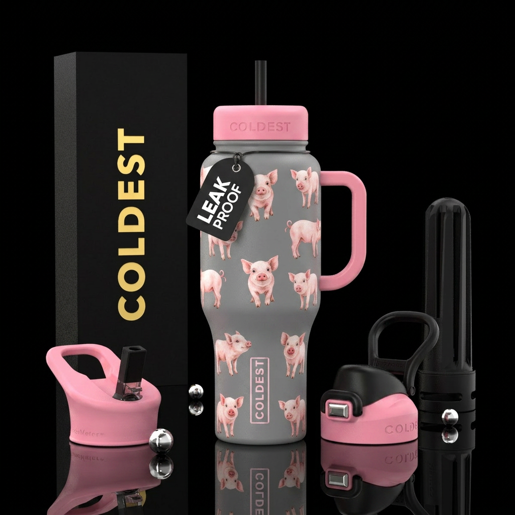 Small Baby pigs water bottle design