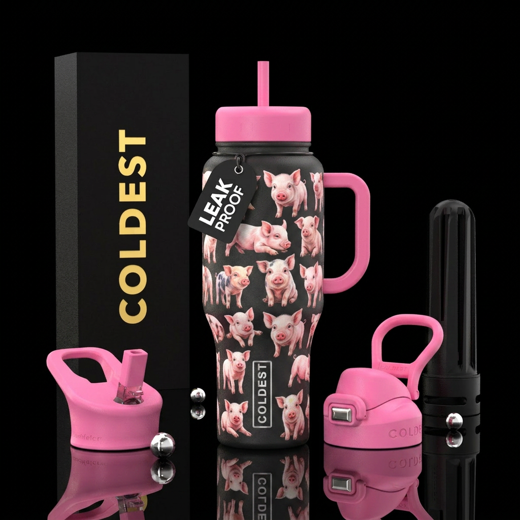 Small Baby pigs water bottle design