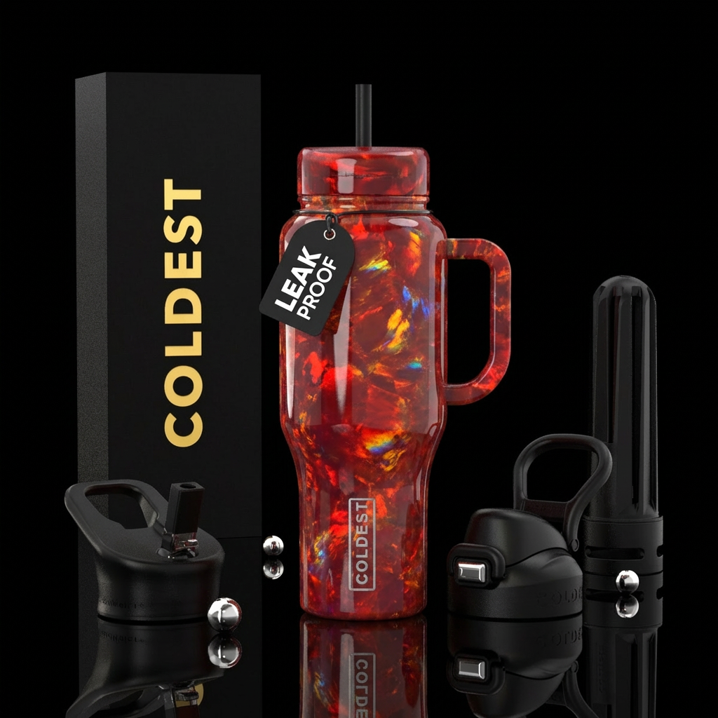 Red fire opal water bottle design
