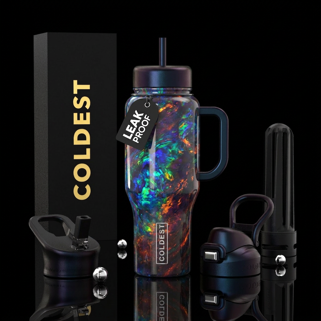 Black opal fire water bottle design