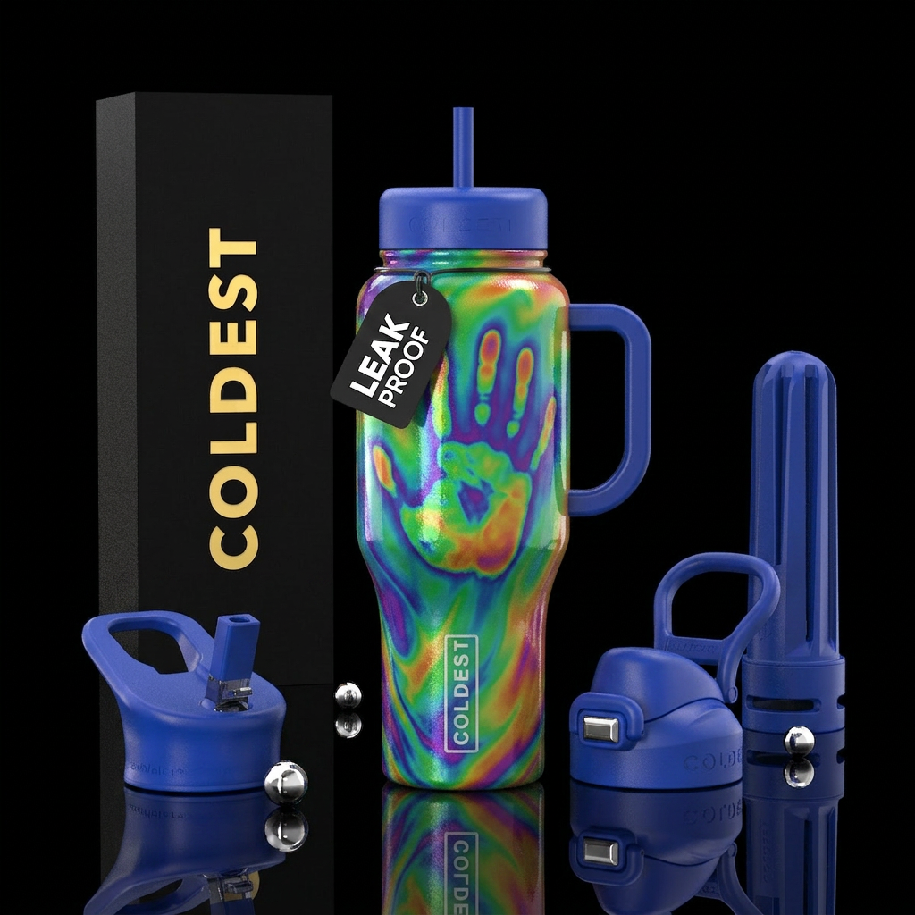 Color changing heat sensitive mood ring with a han... water bottle design