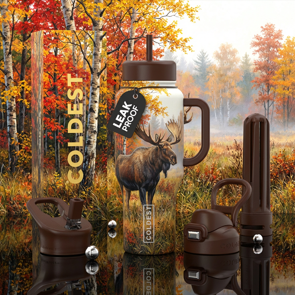 Woodlands water bottle design
