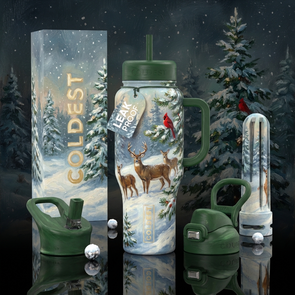 Christmas Deer water bottle design