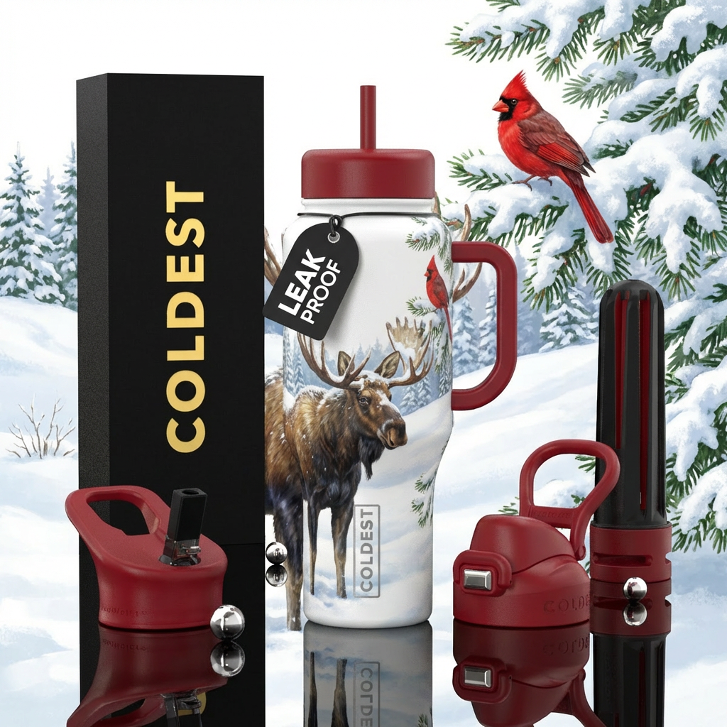 Christmas Moose water bottle design