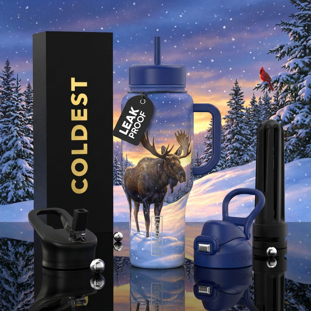 Wonderland Moose water bottle design