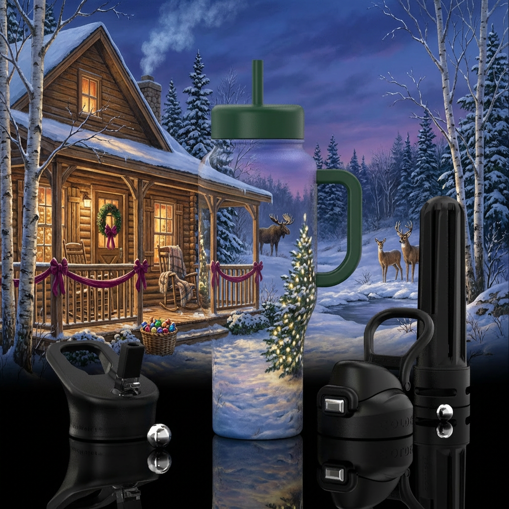 Winter Porch water bottle design