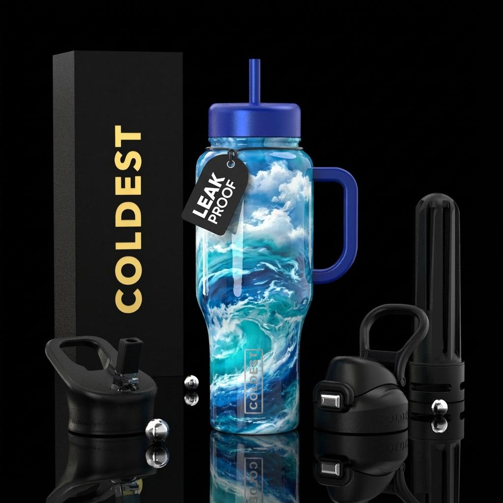 Water, motion,, shiny, clouds water bottle design