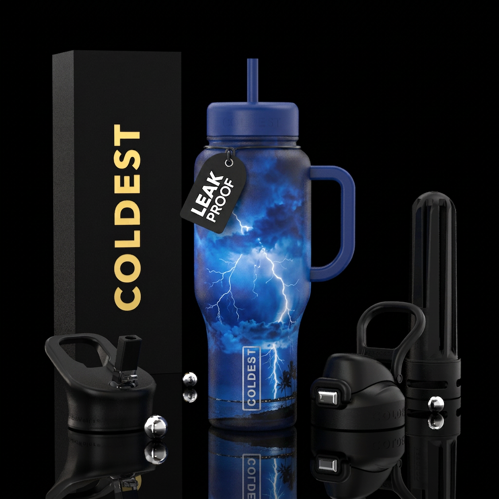 Florida lightening storm water bottle design