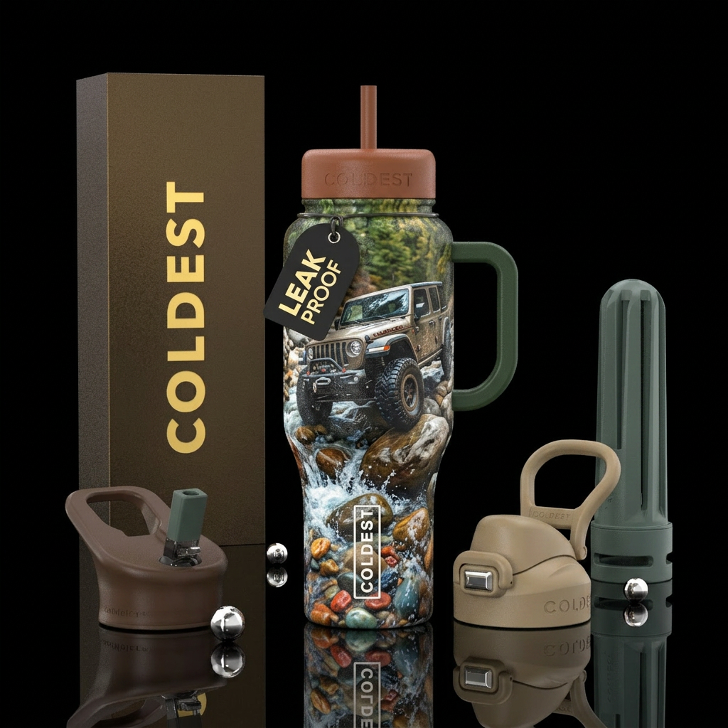 Off road jeep rocks water water bottle design