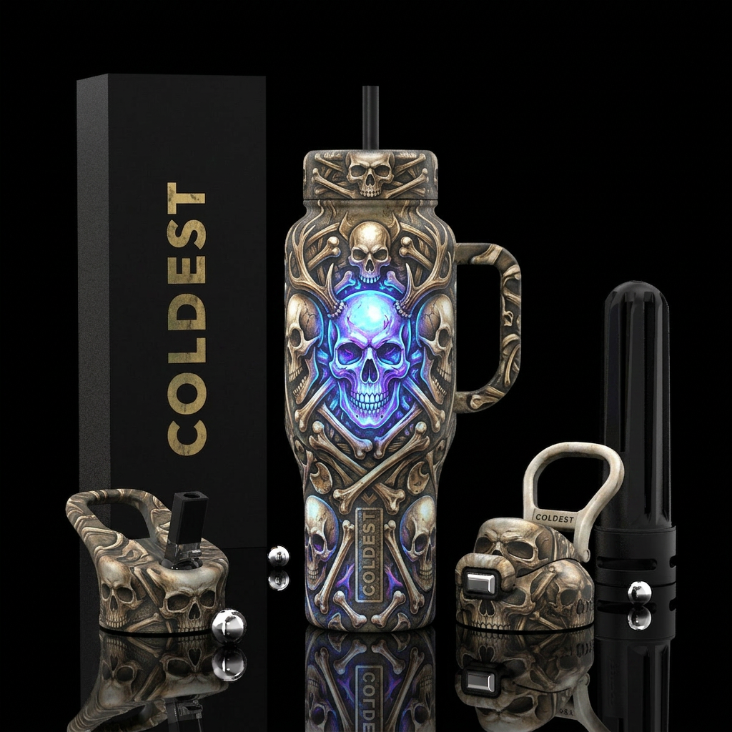 Glowy bone collector water bottle design