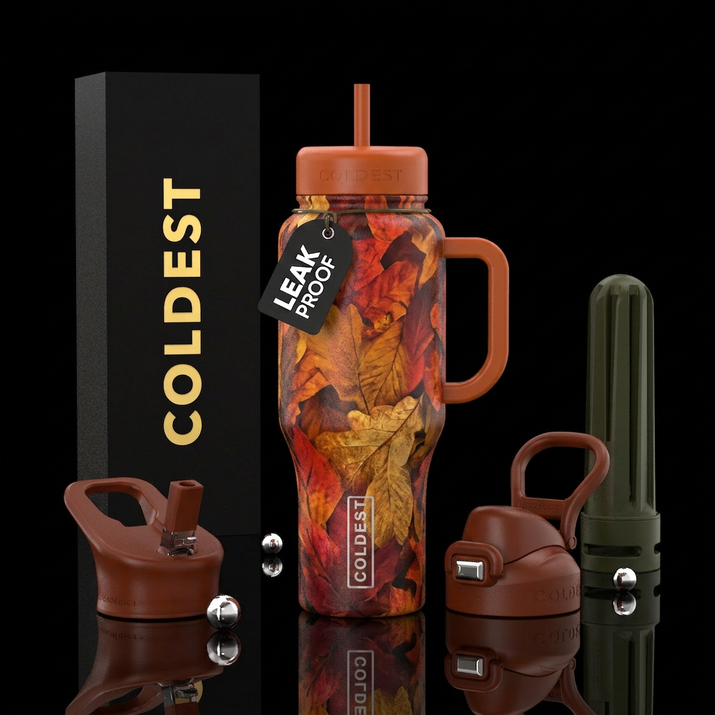 Autumn colors water bottle design