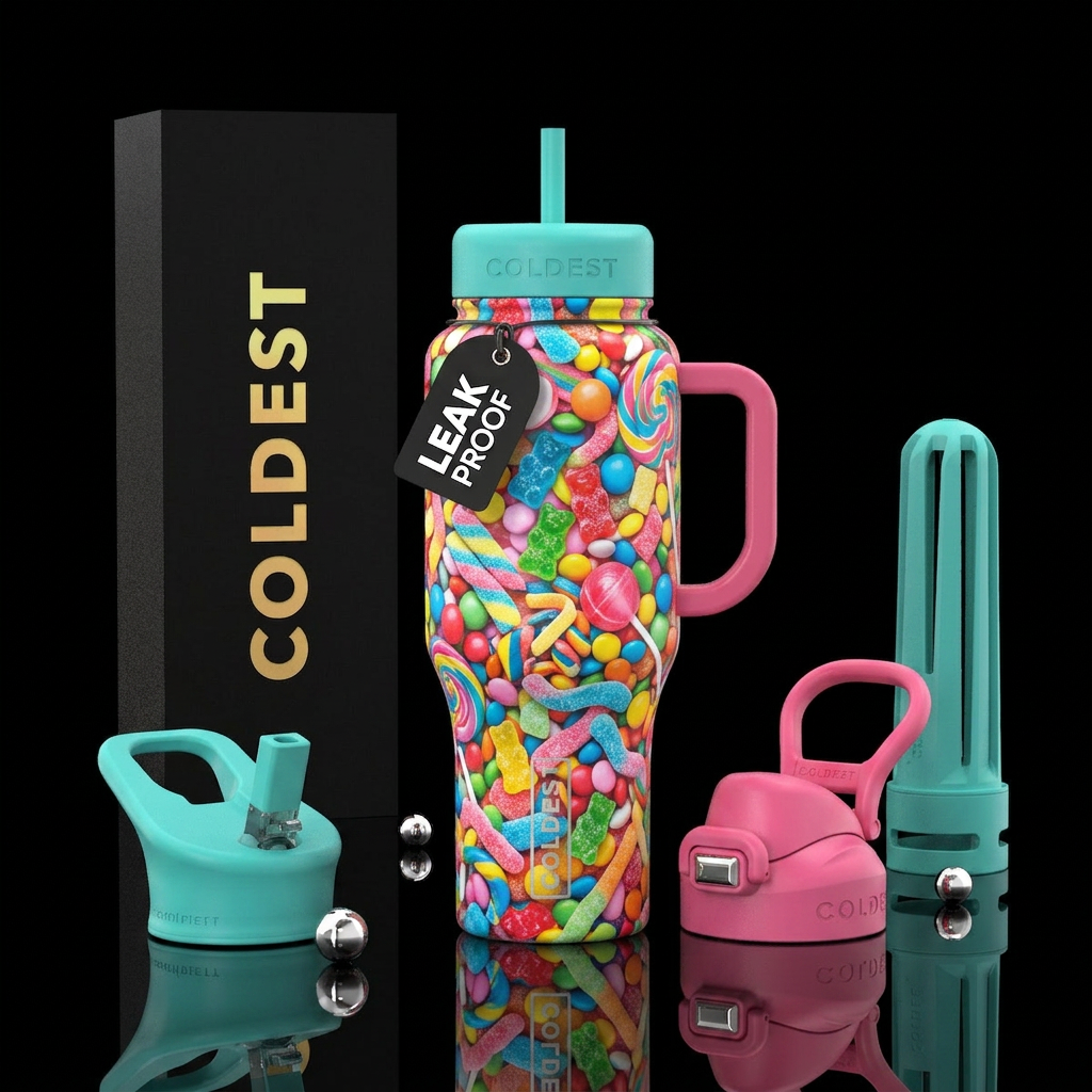 Candy junky water bottle design
