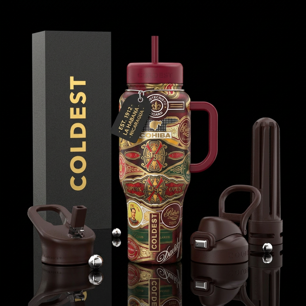 Cigar brands collaborate water bottle design