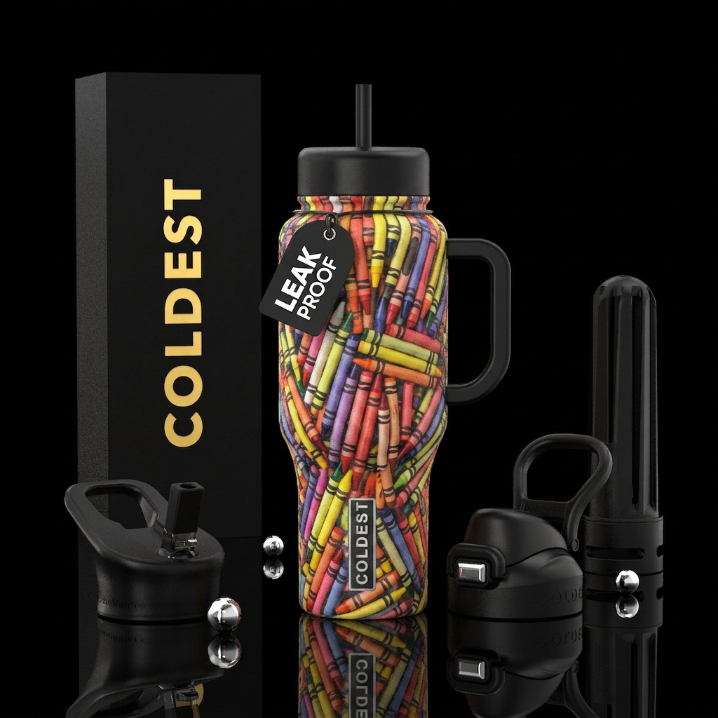 Crayons water bottle design