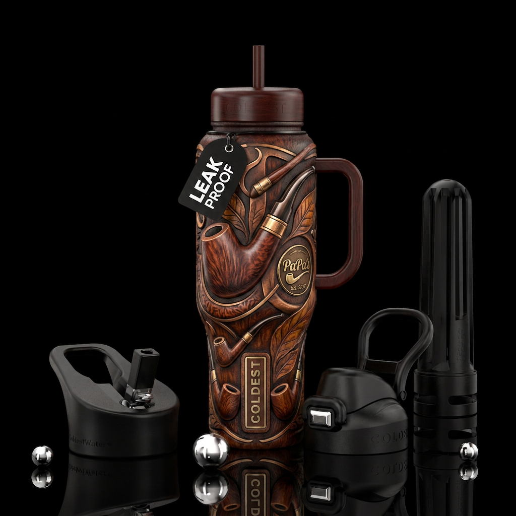 Papas Pipe water bottle design
