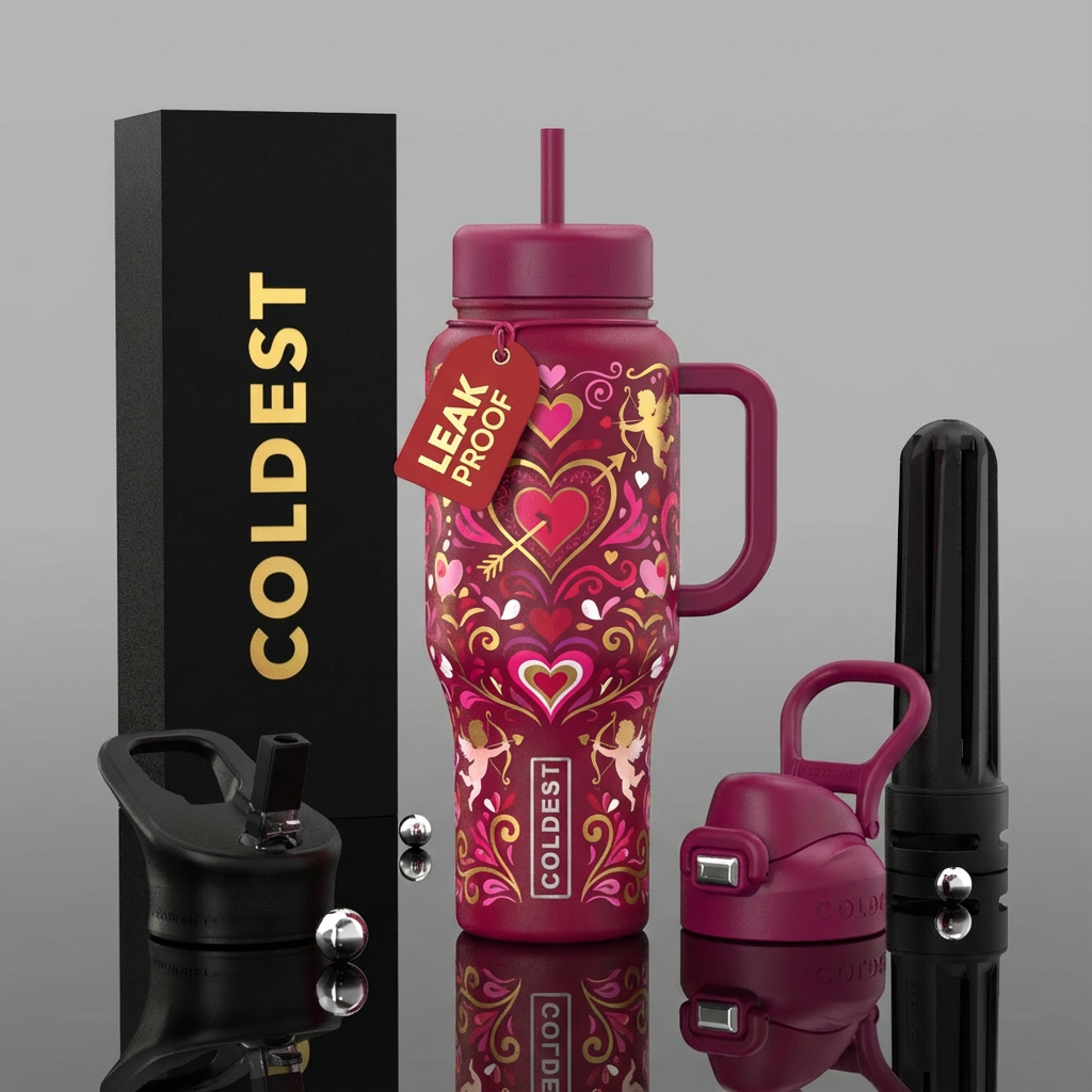 Valentines day water bottle design