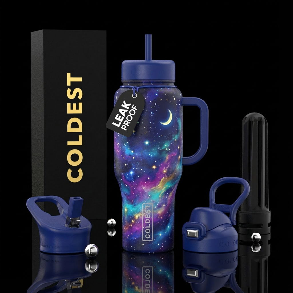 Night sky water bottle design