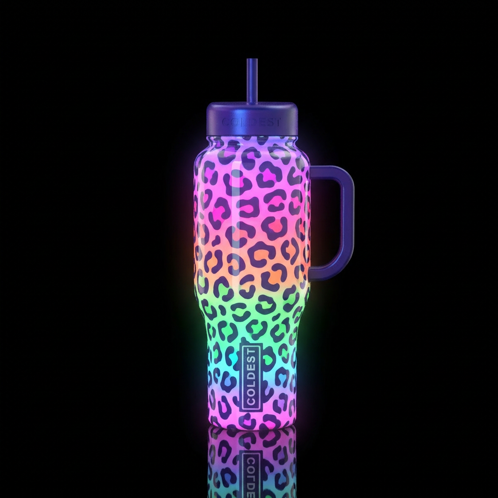 glowie leopard water bottle design