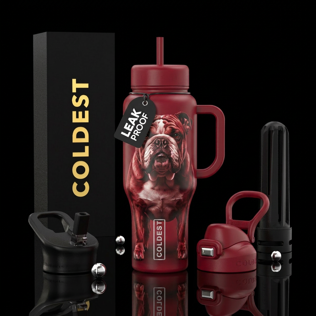 Bulldog water bottle design
