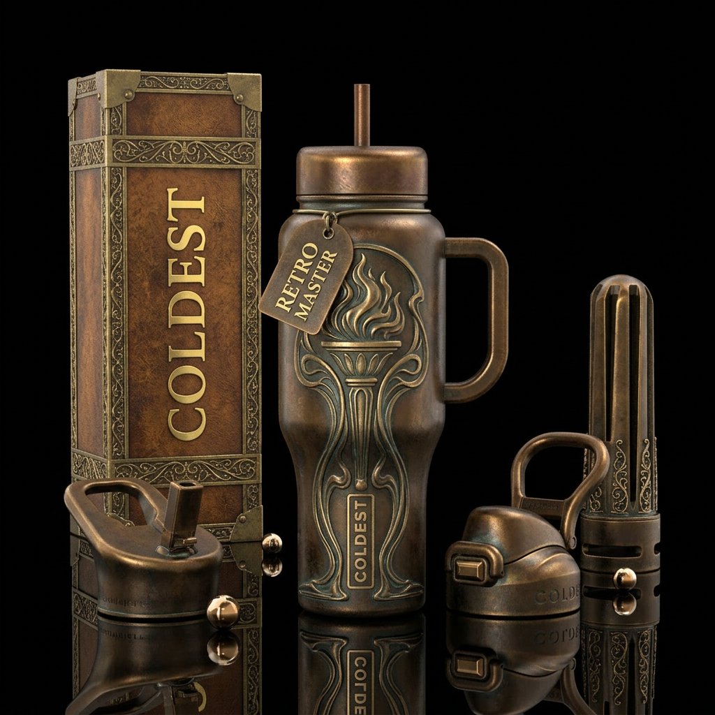 Torchere, vintage, retro, classic style water bottle design