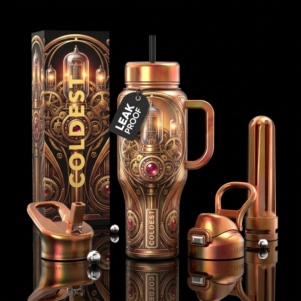 Torchere, vintage, retro, classic style water bottle design