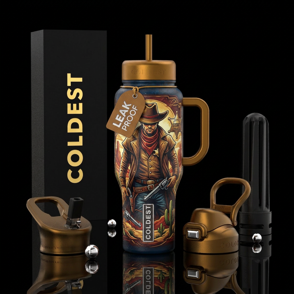 Gunslinger water bottle design