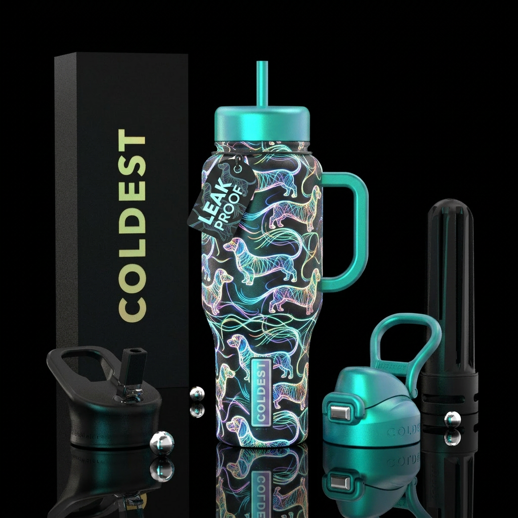 Dachshund glowie water bottle design