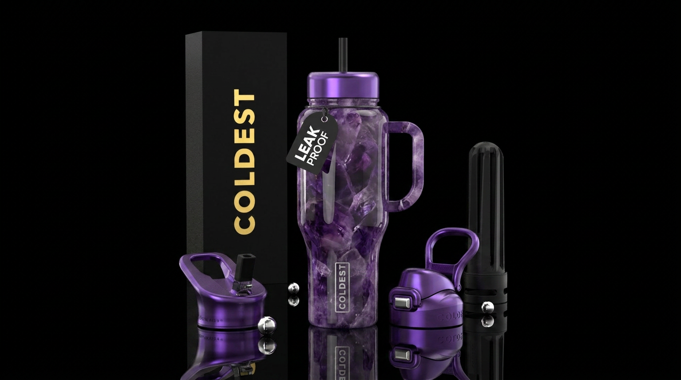 Amethyst water bottle design