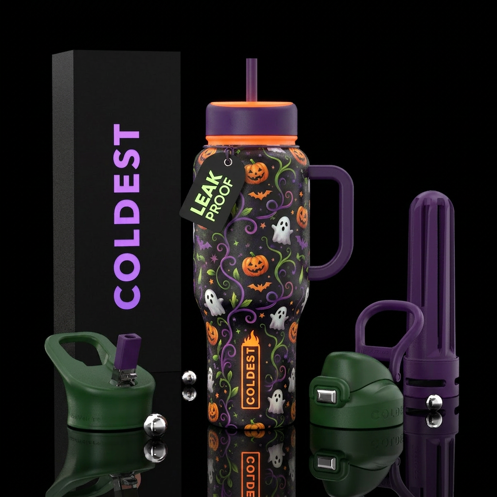 Spooky Halloween water bottle design
