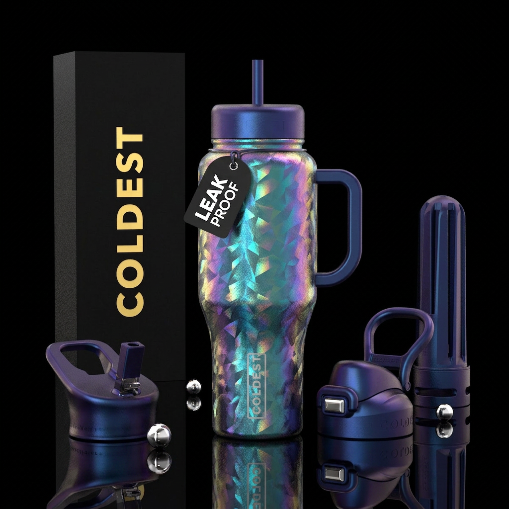 enchanting, prismatic, water bottle design