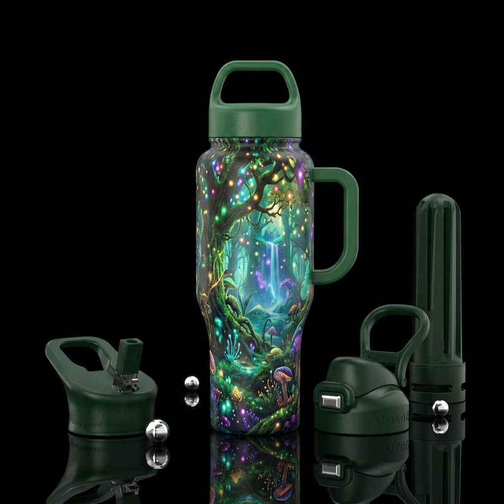 enchanted forest water bottle design