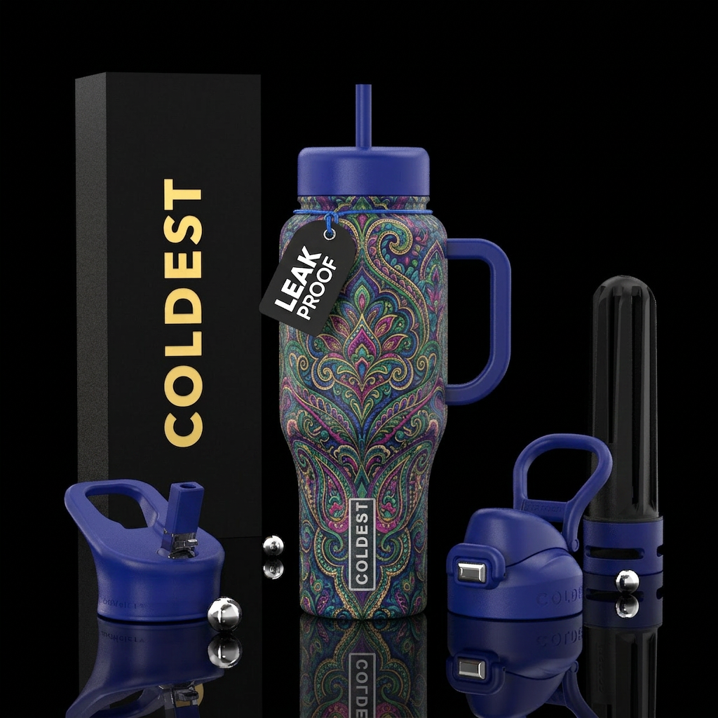 Paisley mandala water bottle design