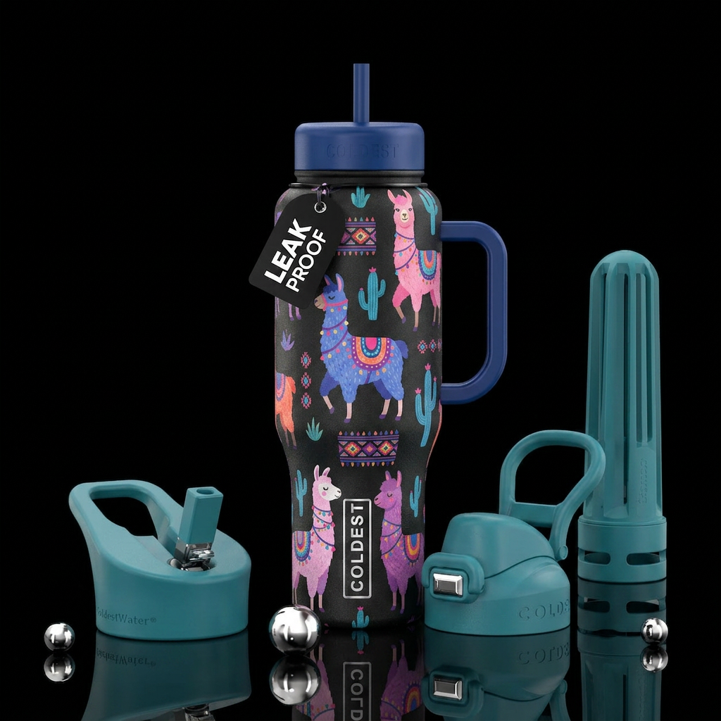 Llamas water bottle design