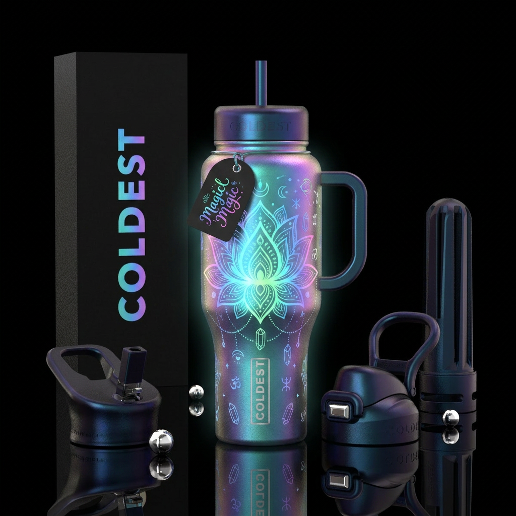 Ornamental lotus water bottle design