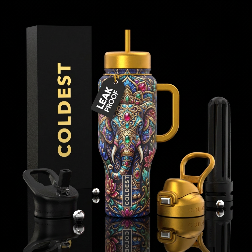 jeweled elephants water bottle design